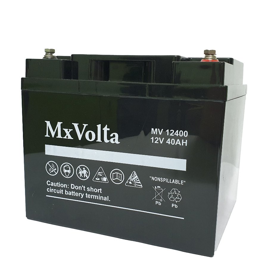 MxVolta 12x40 01 40AH Battery Sealed Rechargeable is widely use in diesel engine motor startup,fire protection motor system,solar system as a back up current.